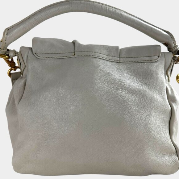 Marc by Jacobs Classic Q Lil Ukita Satchel Top Handle Bag Pebbled Leather Gray - Picture 4 of 14